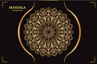 Luxury Mandala Design Gold Color Vector Graphic decor