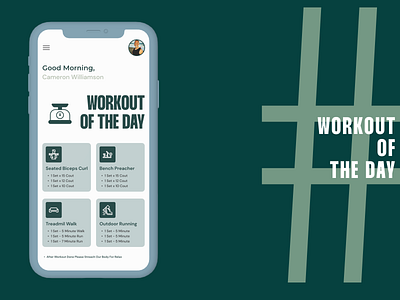 Workout Of The Day DailyUI 062 app design daily ui 62 daily ui inspiration dailyui dailyui 062 fitness app fitness app ui mobile app design mobile app ui design mobile ui design product app design ui workout of the day workout plan