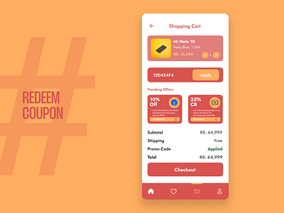 Redeem Coupon DailyUI 061 app design coupon daily ui inspiration daily ui redeem coupon dailyui dailyui 061 dailyui 61 mobile app design mobile app ui design mobile ui design product app design promo code redeem coupon ui