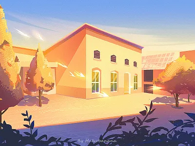 Building building illustration 插画 治愈系