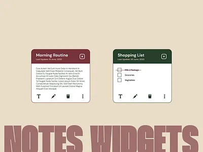 Notes Widget DailyUI 065 app design daily ui 065 daily ui inspiration dailyui dailyui 065 mobile app design mobile app ui design mobile ui design note app notes app notes widget notes widgets product app design ui widget widgets