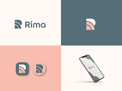 Rima logo branding custom logo design icon identity illustration logo logo mark logodesign logos r logo technology vector wifi