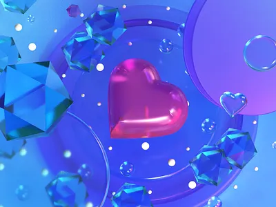 heart 3d c4d glaas heart render
