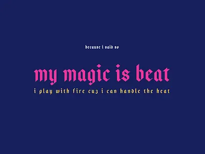 My Magic Is... bajern bold graphic design magic typography