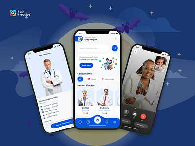 Healthcare - Mobile App UI concept app appointment capi creative design doctors facetime halloween healthcare heathcare app mobile mobile app ui