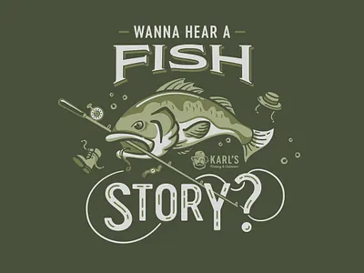 Big Fish Story Badge adobe badge bass design fishing illustration illustrator logo outdoors procreate story typography