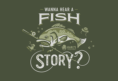 Big Fish Story Badge adobe badge bass design fishing illustration illustrator logo outdoors procreate story typography