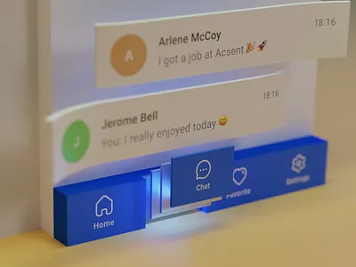 Chat UI Exploration 3d 3d art 3d design 3d illustraiton 3ddesign ai app blender3d chat clean communication design illustration interface mobile modern ui ui design ux