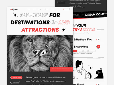 Hyzoo - Destination Landing Page animal branding design graphic design heritage illustration minimalist tourism ui zoo