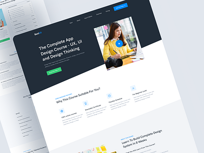 Online Course Landing Page UI Design | BestKit agency bestkit clean design course design trend designerzafor e learning landing page learning minimalistic design online course premium template product design teacher tutor ui ui design user interface visual design web design