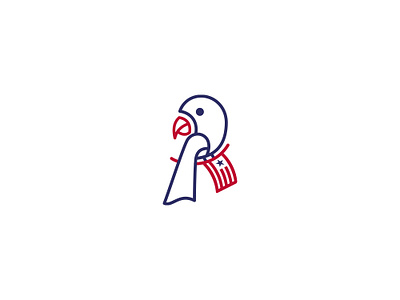 Parrot + Flag american flag bird logo bird vector combination mark creative logo line art logo logo logo mark logo sale logocaptain studio logoground long parrot minimal logo modern logo monoline logo nature logo parrot logo patriotism peace brand logo professional logo