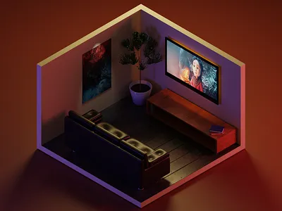 3D Livingroom With Blender 3d 3d art 3d blender 3d shot app art blender design illustration ui vector