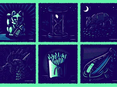 Inktober 2022: Days 13-18 branding design drawing graphic design illustration logo typography ui ux vector