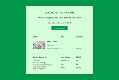 Daily UI Challenge ( Daily 17 - Email Receipt ) design ui