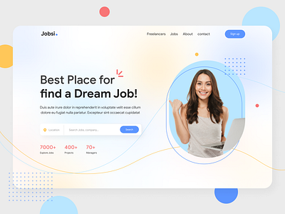 Job Finder design graphic design jobfinder landing ui uiux ux vector web design