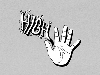 High 5 creative design drawing graphic design hand high 5 high five illustration procreate smoke