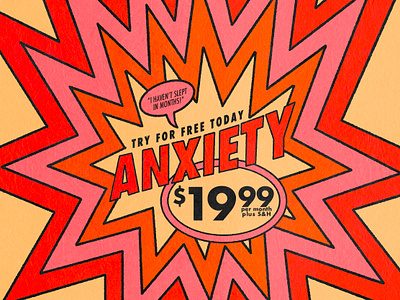 Infomercial: Anxiety anxiety creative design drawing illustration infomercial mental health procreate retro stress