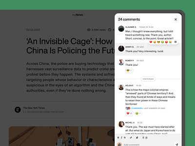 Article comments article comments news reactions typography ui ux web