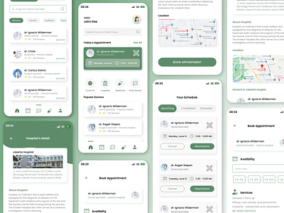 Lyfcare - Online booking doctor appointment app design green health mobile ui ux