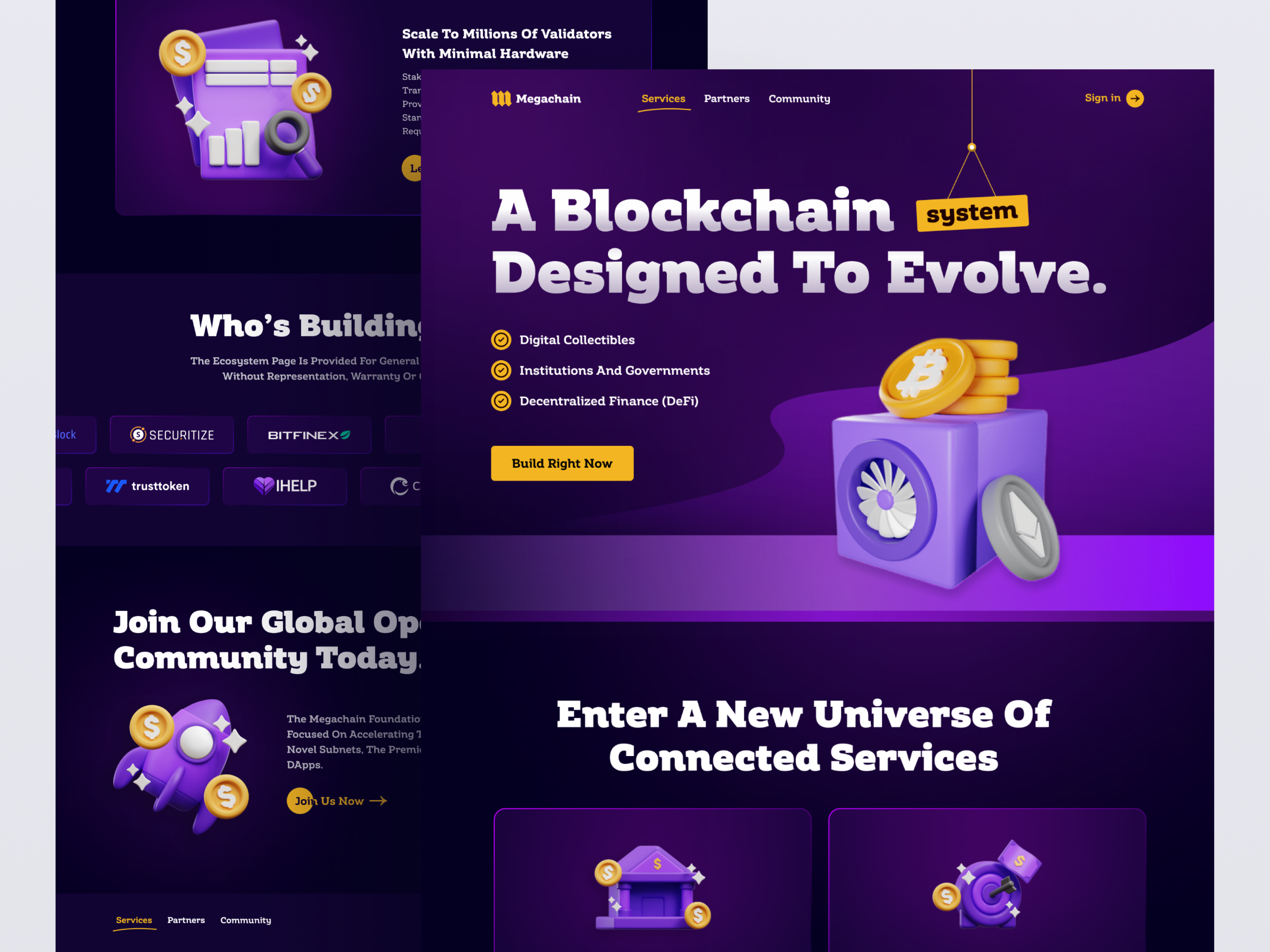 DeFi Landing Page Design blockchain website defi landing page defi website homepage landing page landing page design landingpage megachain nft website populer redesign ui uiux web web design website website design