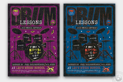 Drum Lessons Flyer Template V3 band classes concert design drum festival flyer gig grunge hard rock metal music musician performer photoshop poster print psd rock template