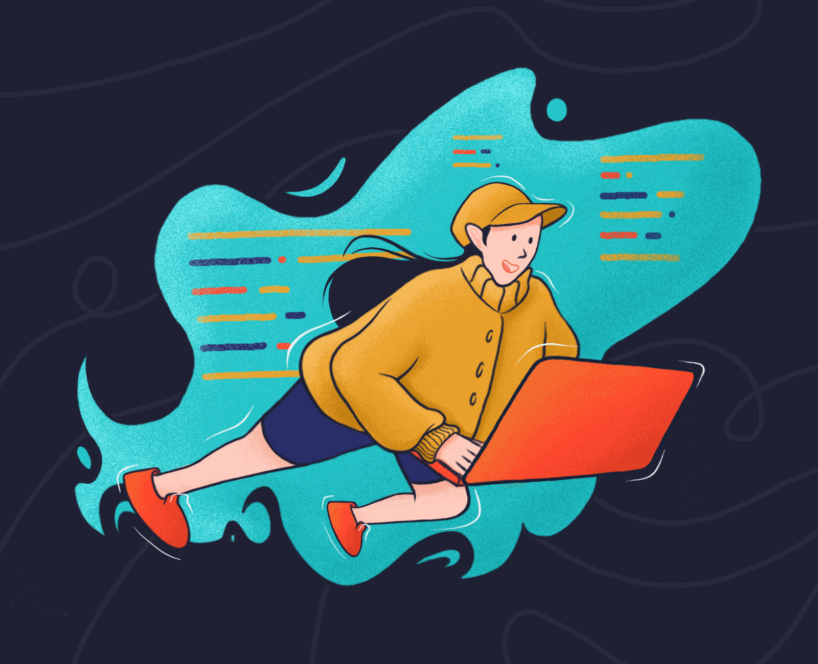 Ilustration - Programmer blue branding design draw graphic design green homepage illustration illustrator job jobdesk logo programmer red ui ux vector web work yellow