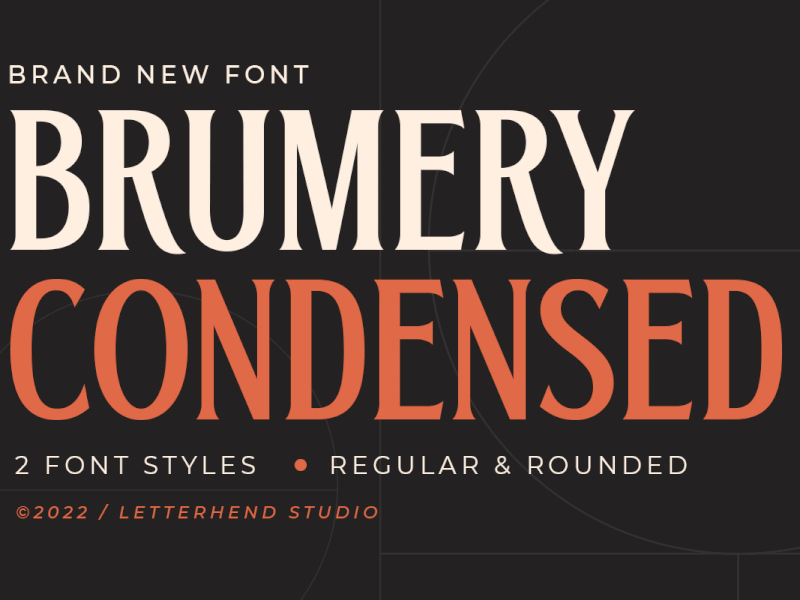 Brumery Condensed freebies title font
