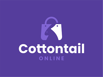 Cottontail Logo animal animal logo branding bunny clean cottontail design digital flat logo logo symbol logodesign minimal modern pet purple rabbit simple symbol vector