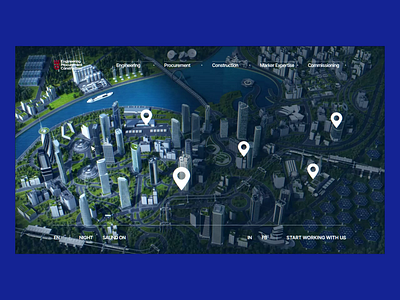 GE 3d animation blockchain city city map construction epc future map motion graphics site site design web design world