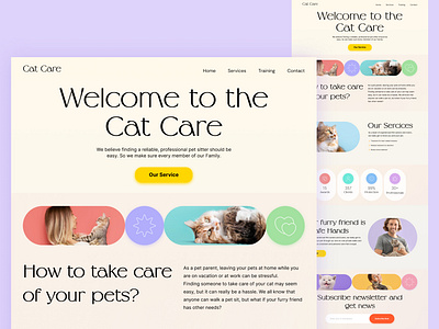 Pet Care Website design graphic design product design ui web webdesign