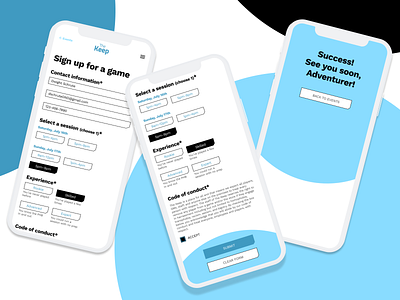 Daily UI 001 - Sign Up for DnD at The Keep blue daily ui sign up ui