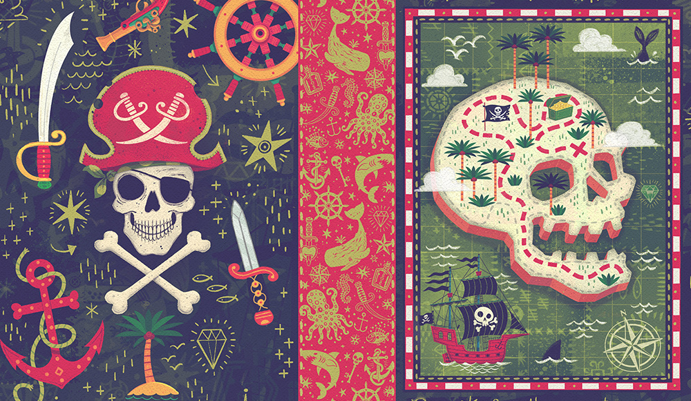 PIRATE journal anchor book character cross bones design fun ill illustrated illustration pirate ship skull stevesimpson swords