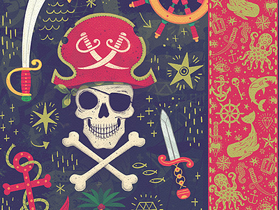 PIRATE journal anchor book character cross bones design fun ill illustrated illustration pirate ship skull stevesimpson swords