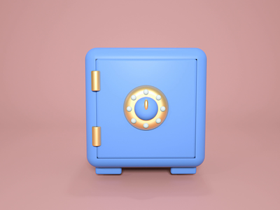 3D Safe 3d 3d design animation art blue branding coin cube door gold graphic design green illustration iron money password pink safe scene ui