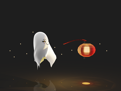 Ghost 👻 3d render anime asia clean cute event firefly greeting card halloween illustration keyshot render lattern manga maya model night october presentation scary season trick or treat