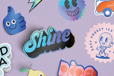 Custom Shape Sticker mockup branding branding mockup graphic design illustration label design logo mockup sticker design sticker mockup