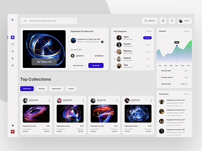 NFT Market Platform - UXUI auction clean crypto crypto art cryptocurrency dashboard ethereum marketplace nft nft arts nft dashboard nft market nft platfrom nftmarketplace nfts ui ui design ux design uxuinft web 3.0