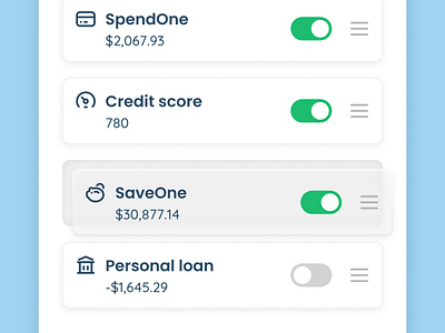 SocietyOne App - Reorder UI app banking design fintech ui