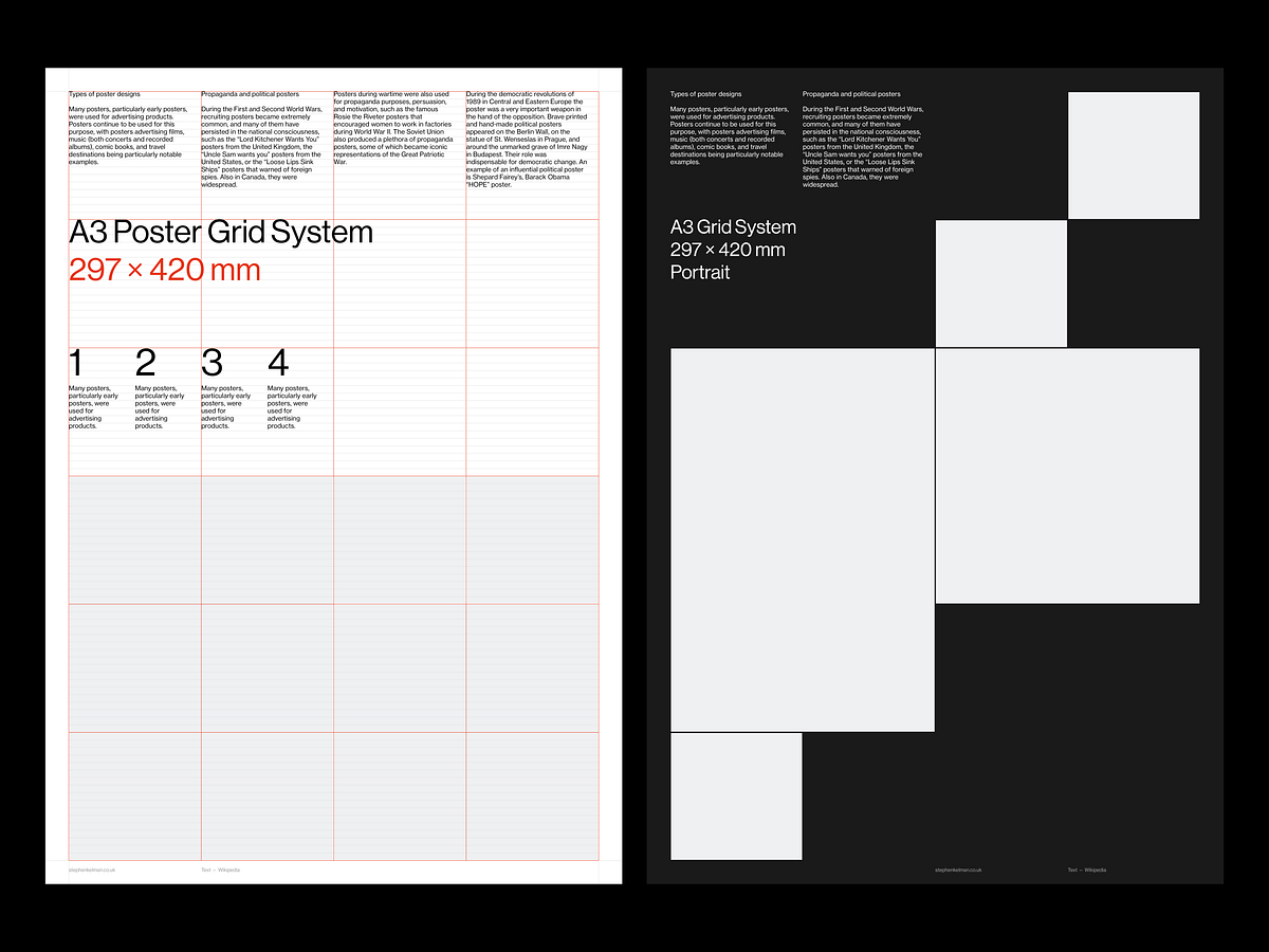 A3 International Typographic Style Poster Grid System InDesign by ...