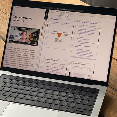 The Stammering Collective • website animation disability graphic design research stammering web design web development webflow website