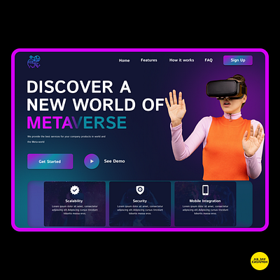 Metaverse adobexd adobexddesign design figma figmadesign frontenddesign graphicdesign landingpages meta metaverse mockups ui uidaily uidesign uiux uiuxdesigners virtualreality webdesign websitelandingpages