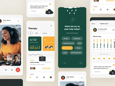 Healtalk - Mental Health Mobile App android app design app design application application design healthcare ios app ios app design mental health mobile app screens mobile apps mobileapp mobileappdesign mobileui product design saas ui uiux user interface design ux uxuidesign