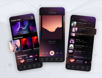 Music Player - mobile app app design mobile ui web