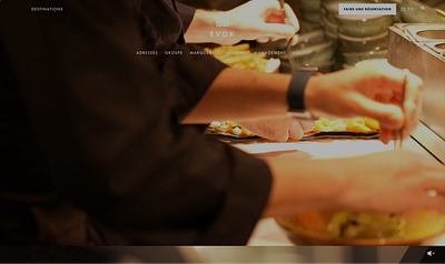 Evok Collection / website hotel luxe restaurant website