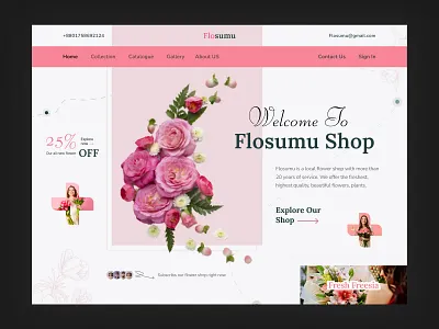 Flowsumu - Flower Shop Website design ecommerce elegent florist florist website flower gift flower shop flower website flowers gift shop landing page minimal online shop pixency ui ui design ux ux design website