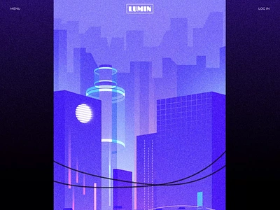 Landing | Lumin animated animation city cyberpunk design desire agency future glow graphic design illustration landing landing page motiob design motion motion graphics neon night city ui web web ui