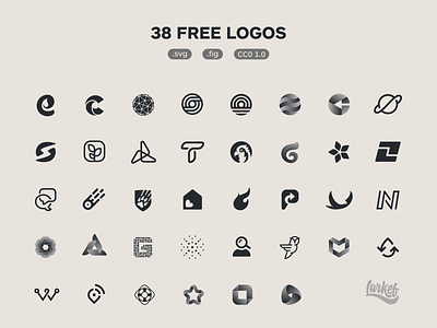 38 Free Logos brand design free freeby gift gradient identity logo mark symbol
