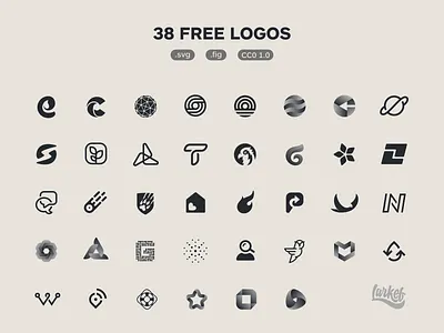 38 Free Logos brand design free freeby gift gradient identity logo mark symbol