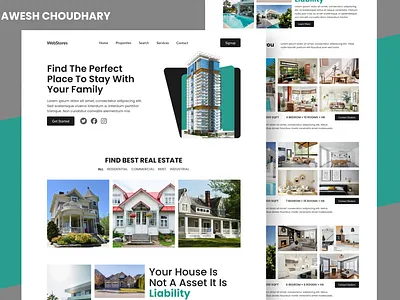 LANDING PAGE DESIGN awesh awesh choudhary css design html landing page landing page design ui web design web page design website