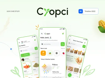 Cropci Mobile app (Case Study) agri expert agri market agricultural solution behance case study case study crop crop vegetable crop protection cultivation current weather e commerce app farmer farming apps figma design information architechture krishi apps mobile app prototype rancher uiux
